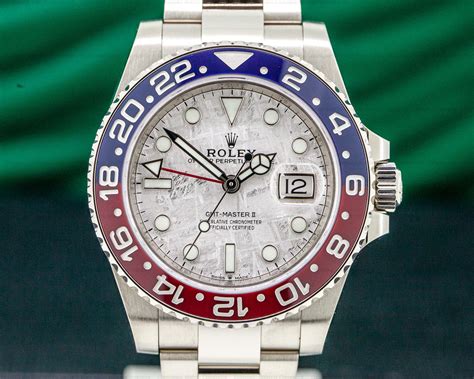 rolex gmt master ii pepsi white gold blue dial|Rolex GMT Master Pepsi bezel.